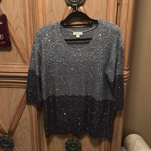 Gray sweater with sequins
